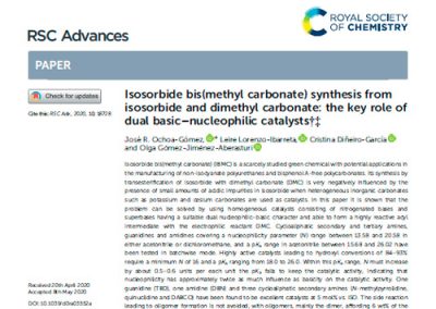 Isosorbide bis(methyl carbonate) synthesis from isosorbide and dimethyl carbonate: the key role of dual basic–nucleophilic catalysts
